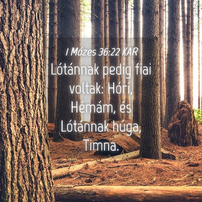 Picture 04 - 1 Mózes 36:22 KAR - Lótánnak pedig fiai voltak: Hóri, Hémám, és - Bible Verse Picture