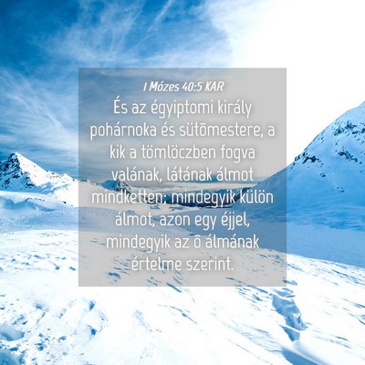 Picture 04 - 1 Mózes 40:5 KAR - És az égyiptomi király pohárnoka és - Bible Verse Picture