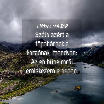 Picture 04 - 1 Mózes 41:9 KAR - Szóla azért a fõpohárnok a Faraónak, - Bible Verse Picture