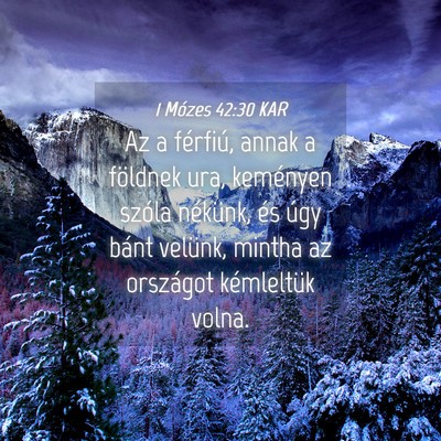 Picture 04 - 1 Mózes 42:30 KAR - Az a férfiú, annak a földnek ura, keményen - Bible Verse Picture