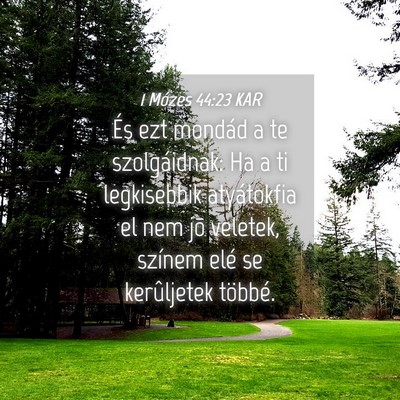 Picture 04 - 1 Mózes 44:23 KAR - És ezt mondád a te szolgáidnak: Ha a ti - Bible Verse Picture