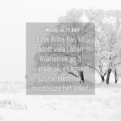 Picture 04 - 1 Mózes 46:25 KAR - Ezek Bilha fiai, kit adott vala Lábán - Bible Verse Picture
