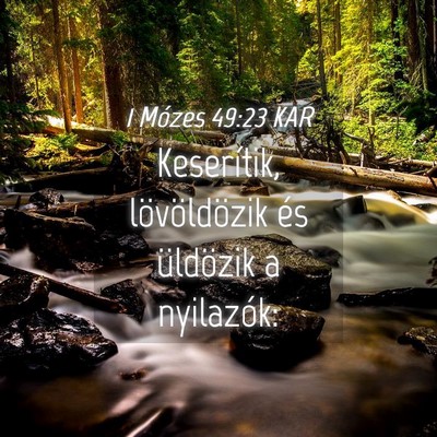 Picture 04 - 1 Mózes 49:23 KAR - Keserítik, lövöldözik és üldözik a - Bible Verse Picture