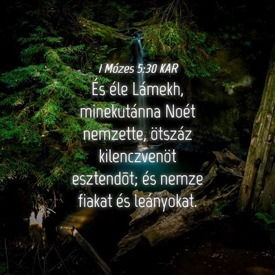 Picture 04 - 1 Mózes 5:30 KAR - És éle Lámekh, minekutánna Noét nemzette, - Bible Verse Picture