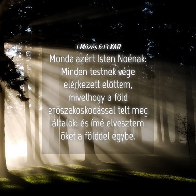 Picture 04 - 1 Mózes 6:13 KAR - Monda azért Isten Noénak: Minden testnek vége - Bible Verse Picture