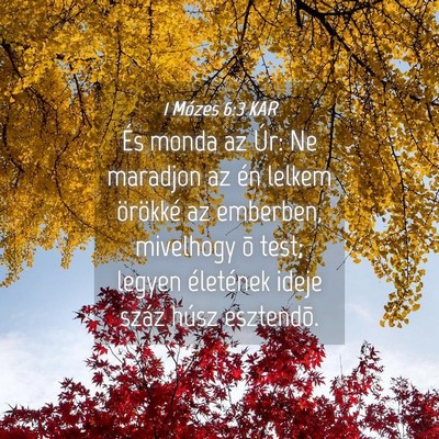 Picture 04 - 1 Mózes 6:3 KAR - És monda az Úr: Ne maradjon az én lelkem - Bible Verse Picture