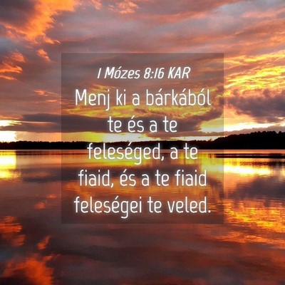Picture 04 - 1 Mózes 8:16 KAR - Menj ki a bárkából te és a te feleséged, a - Bible Verse Picture
