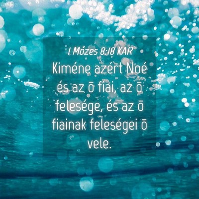 Picture 04 - 1 Mózes 8:18 KAR - Kiméne azért Noé és az õ fiai, az õ - Bible Verse Picture