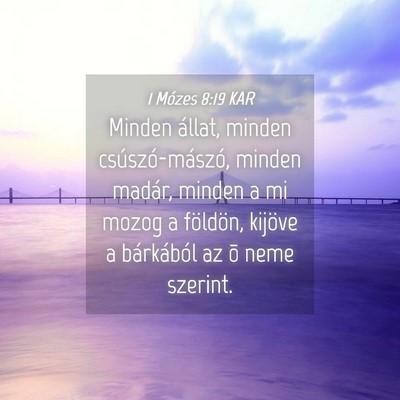 Picture 04 - 1 Mózes 8:19 KAR - Minden állat, minden csúszó-mászó, minden - Bible Verse Picture