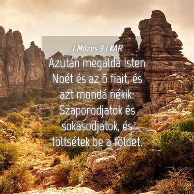 Picture 04 - 1 Mózes 9:1 KAR - Azután megáldá Isten Noét és az õ fiait, - Bible Verse Picture