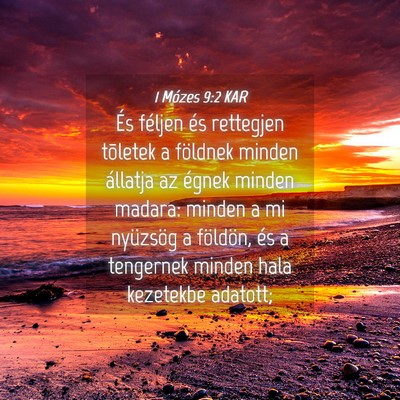 Picture 04 - 1 Mózes 9:2 KAR - És féljen és rettegjen tõletek a földnek - Bible Verse Picture
