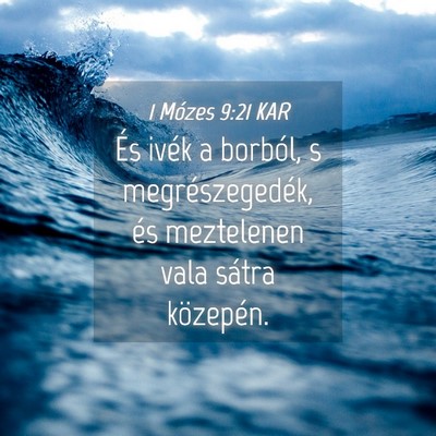 Picture 04 - 1 Mózes 9:21 KAR - És ivék a borból, s megrészegedék, és - Bible Verse Picture