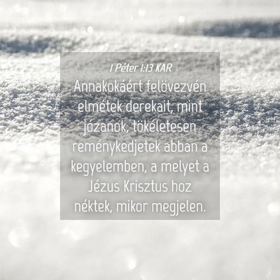 Picture 04 - 1 Péter 1:13 KAR - Annakokáért felövezvén elmétek derekait, - Bible Verse Picture
