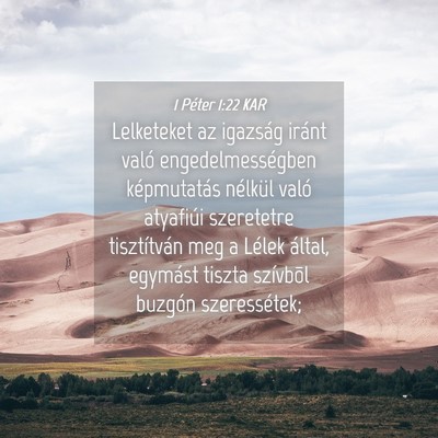 Picture 04 - 1 Péter 1:22 KAR - Lelketeket az igazság iránt való - Bible Verse Picture