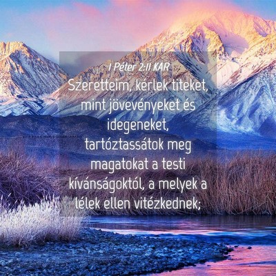 Picture 04 - 1 Péter 2:11 KAR - Szeretteim, kérlek titeket, mint jövevényeket - Bible Verse Picture