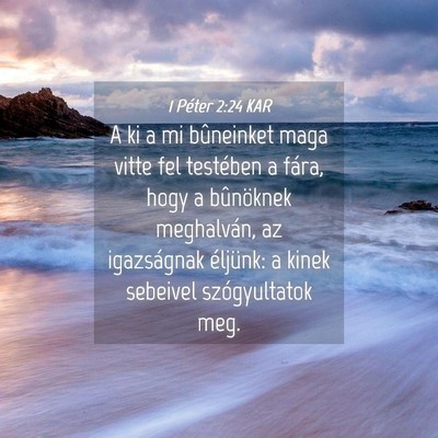 Picture 04 - 1 Péter 2:24 KAR - A ki a mi bûneinket maga vitte fel testében a - Bible Verse Picture