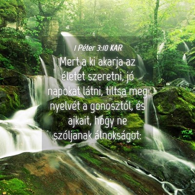 Picture 04 - 1 Péter 3:10 KAR - Mert a ki akarja az életet szeretni, jó napokat - Bible Verse Picture