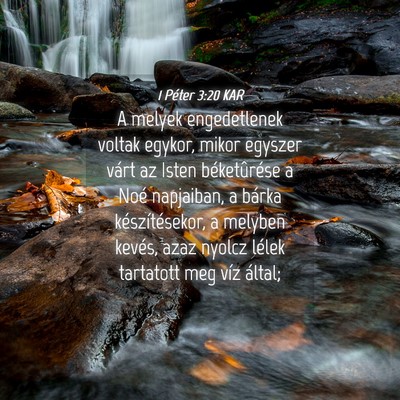 Picture 04 - 1 Péter 3:20 KAR - A melyek engedetlenek voltak egykor, mikor - Bible Verse Picture