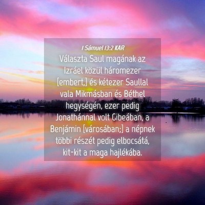 Picture 04 - 1 Sámuel 13:2 KAR - Választa Saul magának az Izráel közül - Bible Verse Picture