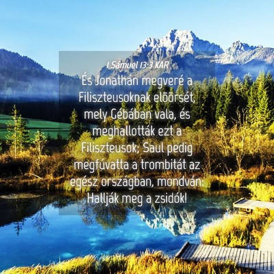 Picture 04 - 1 Sámuel 13:3 KAR - És Jonathán megveré a Filiszteusoknak - Bible Verse Picture