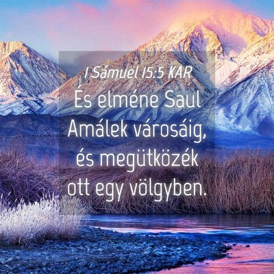 Picture 04 - 1 Sámuel 15:5 KAR - És elméne Saul Amálek városáig, és - Bible Verse Picture