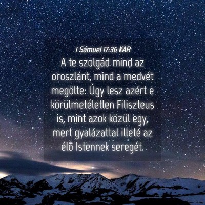 Picture 04 - 1 Sámuel 17:36 KAR - A te szolgád mind az oroszlánt, mind a medvét - Bible Verse Picture