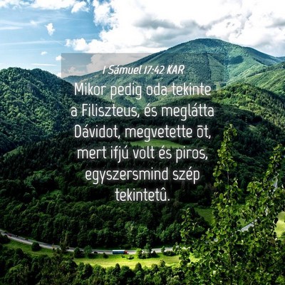 Picture 04 - 1 Sámuel 17:42 KAR - Mikor pedig oda tekinte a Filiszteus, és - Bible Verse Picture