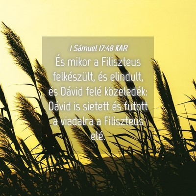 Picture 04 - 1 Sámuel 17:48 KAR - És mikor a Filiszteus felkészült, és - Bible Verse Picture