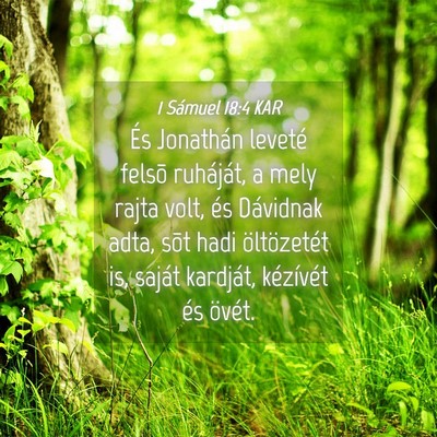 Picture 04 - 1 Sámuel 18:4 KAR - És Jonathán leveté felsõ ruháját, a mely - Bible Verse Picture