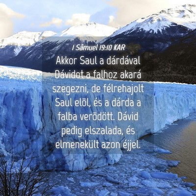 Picture 04 - 1 Sámuel 19:10 KAR - Akkor Saul a dárdával Dávidot a falhoz akará - Bible Verse Picture