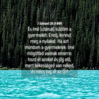 Picture 04 - 1 Sámuel 20:21 KAR - És ímé [utánuk] küldöm a gyermeket: Eredj, - Bible Verse Picture