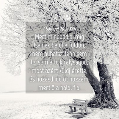 Picture 04 - 1 Sámuel 20:31 KAR - Mert mindaddig, míg Isainak fia él a földön, - Bible Verse Picture