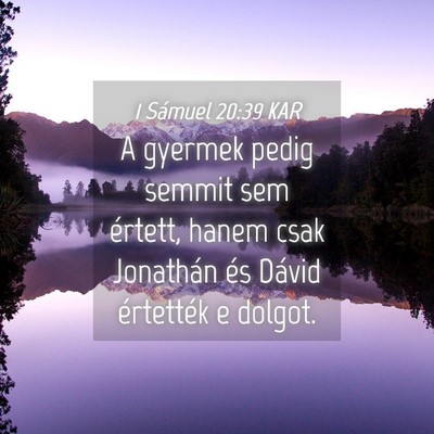 Picture 04 - 1 Sámuel 20:39 KAR - A gyermek pedig semmit sem értett, hanem csak - Bible Verse Picture