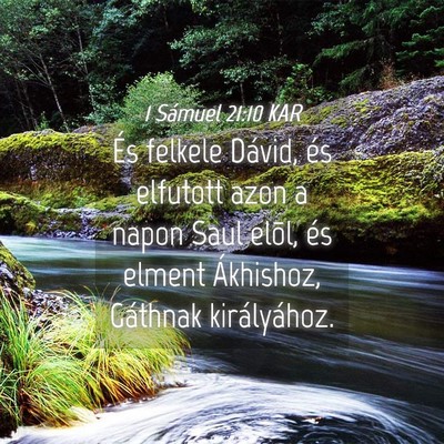 Picture 04 - 1 Sámuel 21:10 KAR - És felkele Dávid, és elfutott azon a napon - Bible Verse Picture