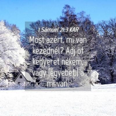 Picture 04 - 1 Sámuel 21:3 KAR - Most azért, mi van kezednél? Adj öt kenyeret - Bible Verse Picture