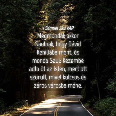 Picture 04 - 1 Sámuel 23:7 KAR - Megmondák akkor Saulnak, hogy Dávid Kehillába - Bible Verse Picture