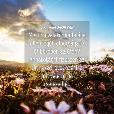 Picture 04 - 1 Sámuel 24:20 KAR - Mert ha valaki megtalálja ellenségét, - Bible Verse Picture