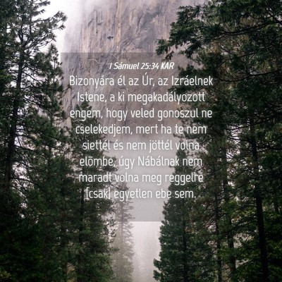 Picture 04 - 1 Sámuel 25:34 KAR - Bizonyára él az Úr, az Izráelnek Istene, a ki - Bible Verse Picture