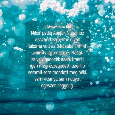 Picture 04 - 1 Sámuel 25:36 KAR - Mikor pedig Abigail Nábálhoz visszaérkezék, - Bible Verse Picture