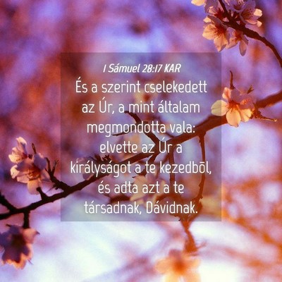 Picture 04 - 1 Sámuel 28:17 KAR - És a szerint cselekedett az Úr, a mint általam - Bible Verse Picture