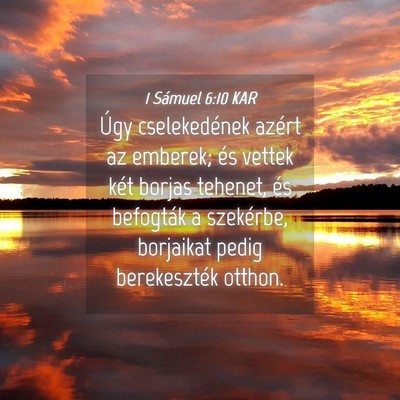 Picture 04 - 1 Sámuel 6:10 KAR - Úgy cselekedének azért az emberek; és vettek - Bible Verse Picture