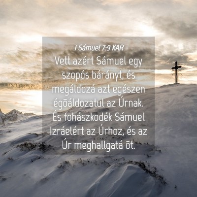 Picture 04 - 1 Sámuel 7:9 KAR - Vett azért Sámuel egy szopós bárányt, és - Bible Verse Picture