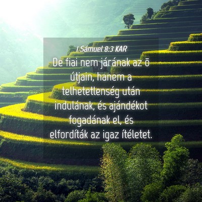 Picture 04 - 1 Sámuel 8:3 KAR - De fiai nem járának az õ útjain, hanem a - Bible Verse Picture