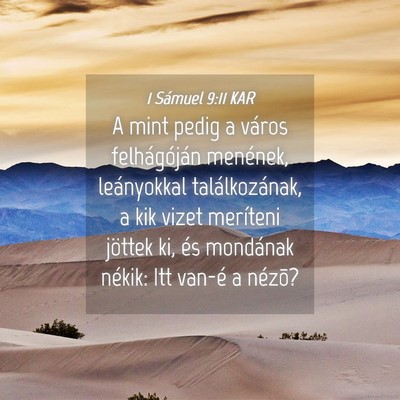 Picture 04 - 1 Sámuel 9:11 KAR - A mint pedig a város felhágóján menének, - Bible Verse Picture