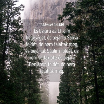 Picture 04 - 1 Sámuel 9:4 KAR - És bejárá az Efraim hegységét, és bejárta - Bible Verse Picture