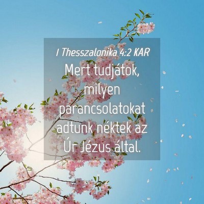 Picture 04 - 1 Thesszalonika 4:2 KAR - Mert tudjátok, milyen parancsolatokat adtunk - Bible Verse Picture