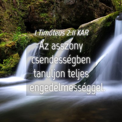 Picture 04 - 1 Timóteus 2:11 KAR - Az asszony csendességben tanuljon teljes - Bible Verse Picture
