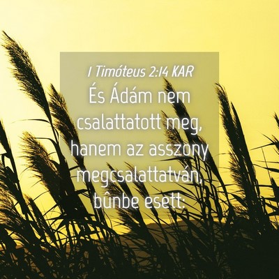 Picture 04 - 1 Timóteus 2:14 KAR - És Ádám nem csalattatott meg, hanem az asszony - Bible Verse Picture