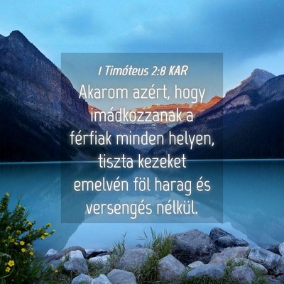 Picture 04 - 1 Timóteus 2:8 KAR - Akarom azért, hogy imádkozzanak a férfiak - Bible Verse Picture