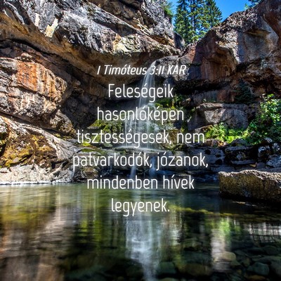 Picture 04 - 1 Timóteus 3:11 KAR - Feleségeik hasonlóképen tisztességesek, nem - Bible Verse Picture